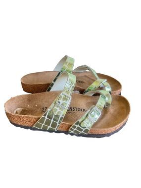 Birkenstock Mayari Gator Gleam Mineral Green Unisex Sandal Size 37 aka 6 #B1902